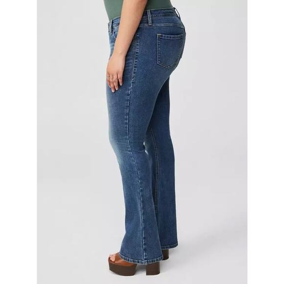 Torrid luxe slim boot jeans dark wash denim flare mid rise plus size 20R - Picture 4 of 12